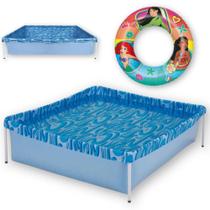 Kit Piscina de Armacao Infantil 400 L + Boia Inflavel Das Princesas Mor