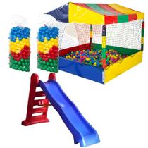 Kit Piscina de Bolinhas 1,50m 1000 Bolinhas Escorregador Grande