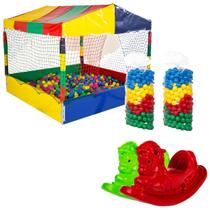Kit Piscina de Bolinhas Quadrada 1,50m 1000 2 Gangorra 1 Lugar Resistente