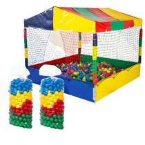 Kit Piscina de Bolinhas Quadrada 1,50m Premium + 1000 Bolinhas Coloridas Rotoplay Brinquedos