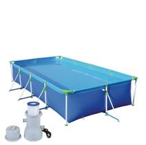 Kit Piscina De Lona Estruturada Premium 6200 Litros + Filtro Bomba 3600 L/h - Mor