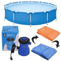Kit Piscina Estruturada PVC 5000 Litros Lona Bomba Filtragem Escolha Voltagem