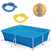 Kit Piscina Estrutural 2000 Litros + 2 Boias Macarrao Espaguete + Bola Inflavel 40cm Mor