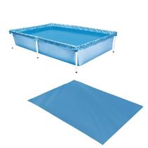 Kit Piscina Estrutural Retangular 1000 Litros + Forro MOR