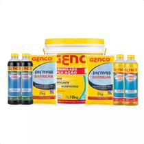 Kit Piscina Genco Cl 10kg 3 em 1 + 2 Clarificant + 2 Algicida + 2 ph+