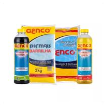 Kit Piscina Genco Sulfato Aluminio + Algicida + Clarificante + PH+ Kit Piscina Genco Sulfato Aluminio + Algicida + Clarificante + PH+
