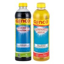 Kit Piscina Genfloc Clarifica + Algicida Manutenção 1L Genco