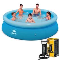 Kit Piscina Gigante 4600L Inflável 1 Reparo e Bomba De Ar