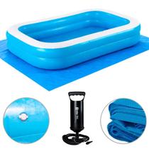 Kit Piscina Infantil 778L + Inflador Manual + Lona de Piso