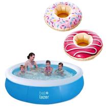 Kit Piscina Inflável 1000L Belfix + 2 Bóia Donuts p/ Copo