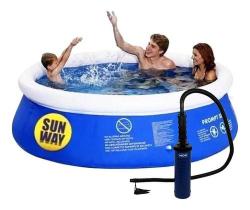 Kit piscina inflavel 2490 lts sun way + bomba manual