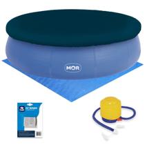 Kit Piscina Inflavel 4600l Mor + Capa e Forro + Mini Bomba Manual + Reparo