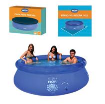 Kit Piscina Inflável Splash Fun 2400 Litros + Capa + Forro - Mor Kit Piscina Inflável Splash Fun 2400 Litros + Capa + Forro - Mor
