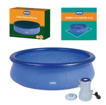 Kit Piscina Inflável Splash Fun 4600 Litros + Capa + Forro + Filtro - Mor