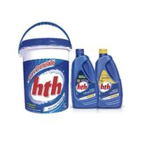 Kit Piscina Limpa 3Kg Cloro 2L Algicida Manutenção 2L Clarificante - HTH
