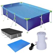 Kit Piscina Premium 2500 L + Capa e Forro + Filtro 110v 2200 Litros Por Hora Mor