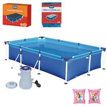 Kit Piscina Premium 2500 Litros Capa Forro Filtro Boia Braço Princesas - 110V Mor