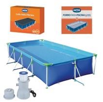 Kit Piscina Premium 6200 Litros + Forro + Capa + Filtro 3600 L/h - Mor