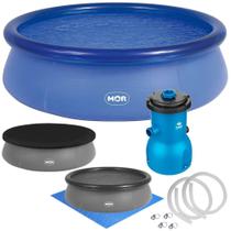 Kit Piscina Redonda Inflavel 2400 L com Bomba 3028 L/Hr, Capa e Forro