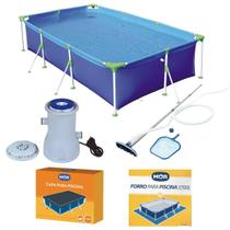 Kit Piscina Retangular Mor 3.700 Litros Premium Desmontável