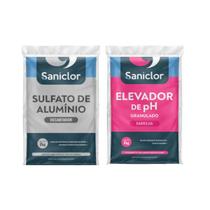Kit Piscina Sulfato Aluminio 2kg + Elevador PH Mais Saniclor 2kg