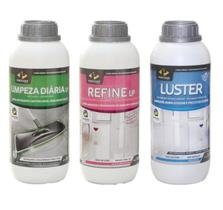 Kit Pisoclean Refine Lp + Luster Brilho + Limpeza Diária Lp