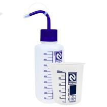 Kit Pisseta Nalgon 500ml Bico Curvo + Becker 250ml Graduado