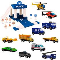 Kit Pista Estacionamento Completo Carros Trator Helicotero