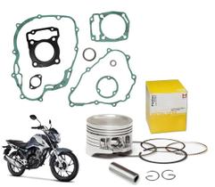 Kit Pistão Aneis Mahle + Jogo Juntas Cg Titan Fan Cargo Start Nxr Bros 160 De 2015 Ate 2023