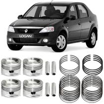 Kit Pistão Anel 0.50 Renaut Logan 1.0 2008 A 2016 Flex Metal Leve
