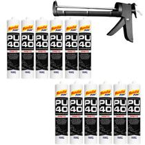 Kit Pistola Aplicadora Aeroflex 9 Pol com Selante PU40 Preto para Reformas Kit Pistola Aplicadora Aeroflex 9 Pol com Selante PU40 Preto para Reformas