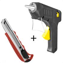 Kit Pistola Aplicadora De Cola Com Estilete Para Decoração