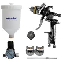 Kit Pistola De Pintura de Gravidade Bico 1.4mm ARCH827A Copo 600ml Profissional Com Sobr. 1.7mm