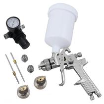 Kit Pistola de Pintura HVLP 600ml com 3 Jogos de Reparo e Bicos 1.4, 1.7 e 2.0mm Manômetro FortG