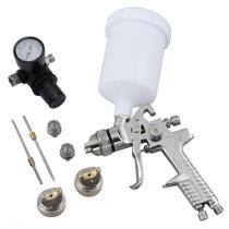 Kit Pistola de Pintura HVLP 600ml com 3 Jogos de Reparo e Bicos 1.4, 1.7 e 2.0mm Manômetro FortG Kit Pistola de Pintura HVLP 600ml com 3 Jogos de Reparo e Bicos 1.4, 1.7 e 2.0mm Manômetro FortG