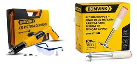 Kit Pistola De Pregos Fixa Pino 100 Pinos 42mm C/ Arruela 42mm