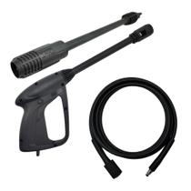 Kit Pistola Gatilho Lança Bico Leque Mangueira Nylon 3m Compatível com Lavajato Black&Decker PW1400 Kit Pistola Gatilho Lança Bico Leque Mangueira Nylon 3m Compatível com Lavajato Black&Decker PW1400