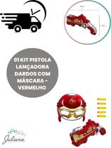 Kit Pistola Lançadora Dardos com Máscara - Vermelho