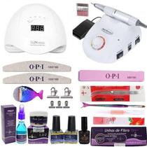 Kit Piubella Fibra/Gel Cabine Sun Uv/Led+Lixadeira Bvt