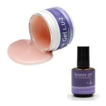 Kit PiuBella Gel Pink Lu2 14g - Selante Uv Piubella 15ml Kit PiuBella Gel Pink Lu2 14g - Selante Uv Piubella 15ml