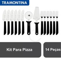 Kit Pizza 14 Pc Tramontina Preto Comemoraçao Dia Da Pizza