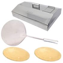 Kit Pizza Churrasqueira Pedra Refratária Pá E Abafador 66c Kit Pizza Churrasqueira Pedra Refratária Pá E Abafador 66c