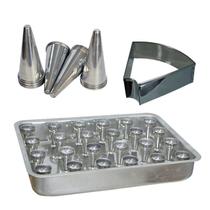 Kit Pizza Cone Assadeira 24 cavidades + 48 Cones 14cm + Faca