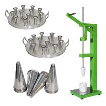 KIT Pizza Cone P M G: Modeladora + 2 Assadeiras + 120 Cones