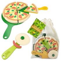 Kit Pizza de Brinquedo Comidinha Infantil tiras autocolantes + Acessório