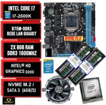 Kit Pl Mãe H61/B75 + Proc I7 2600K(Hd3000) + Memoria 16 Gb Ddr3 + Cooler +Sata3(6gb/s)