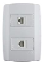 Kit Placa 2 Módulos 4x2 + 2 Tomadas Rj45 Cat5 Slim Ilumi