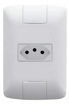 Kit Placa 4x2 1 Tomada 2p+t Tramontina Aria 10a 250v Cor Branco