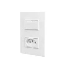 Kit Placa 4x2 + Interruptor Paralelo + Tomada 20a Vivaz Ilumi