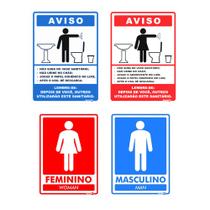 Kit Placa Banheiro Feminino/Masculino Regras Kit Placa Banheiro Feminino/Masculino Regras